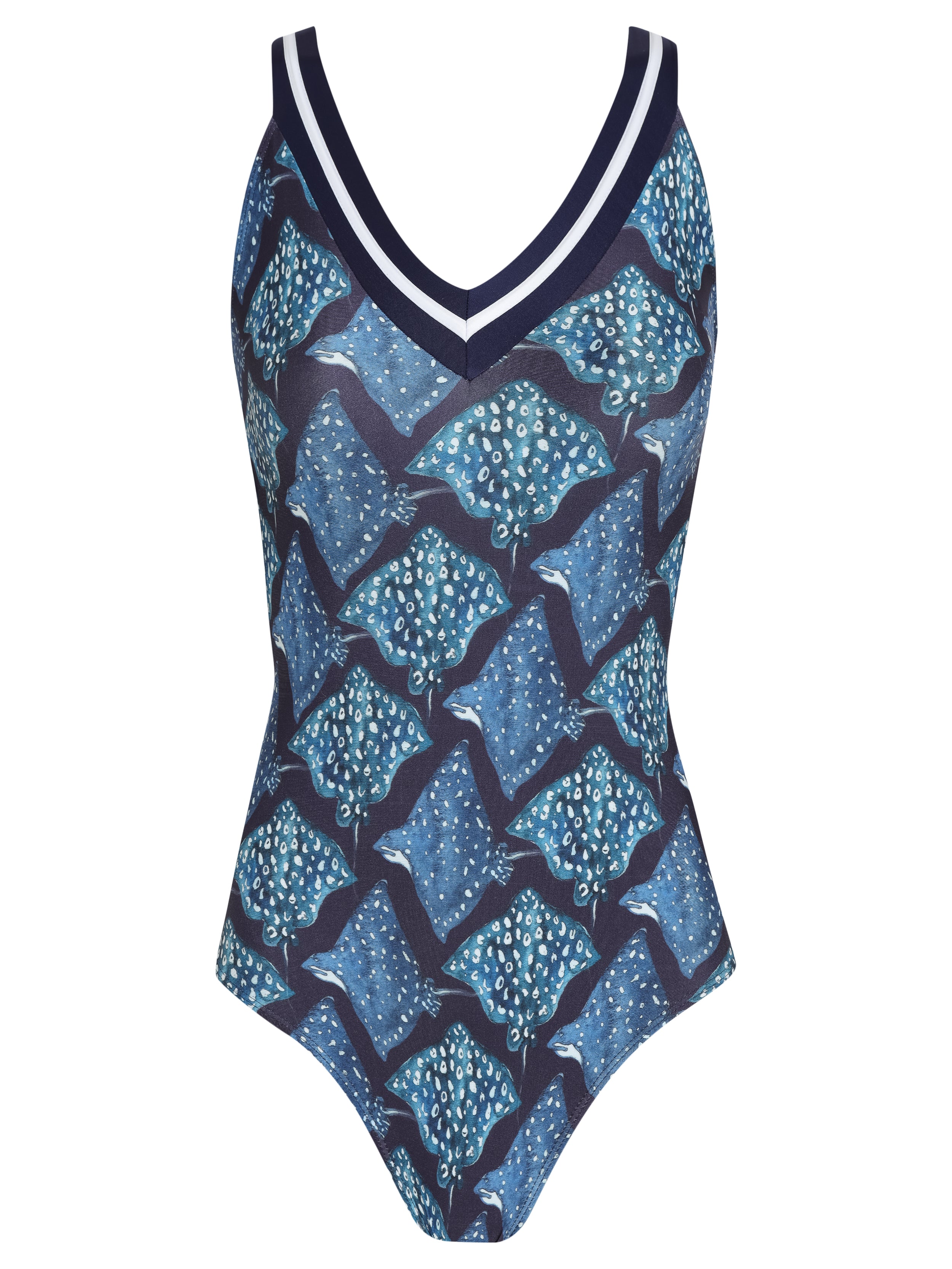 Bahia Stingrays-Print Low-Back Swimsuit Raja