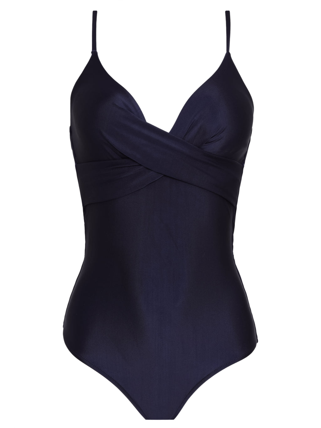 Bianca Blue Plain Wrap-Style Swimsuit