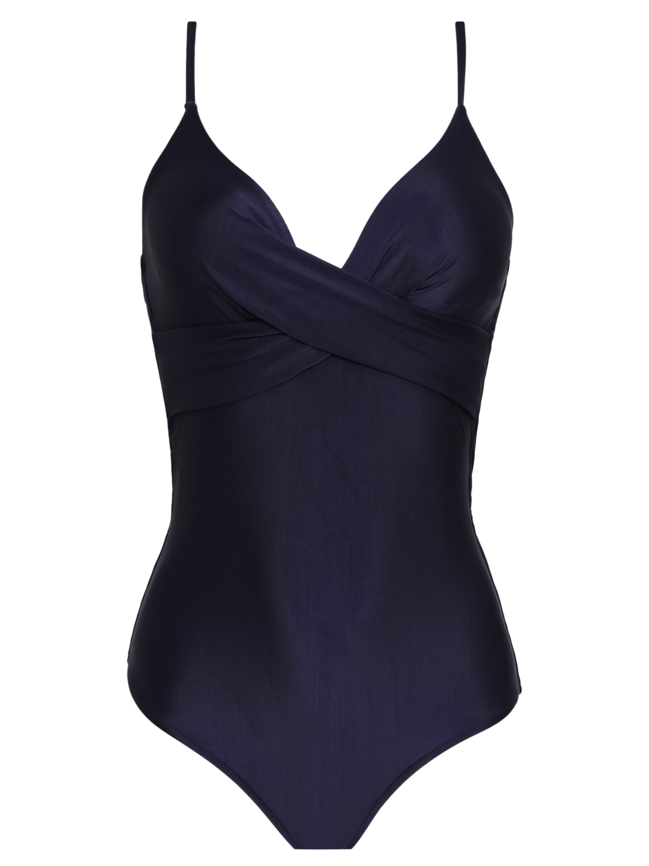 Bianca Blue Plain Wrap-Style Swimsuit