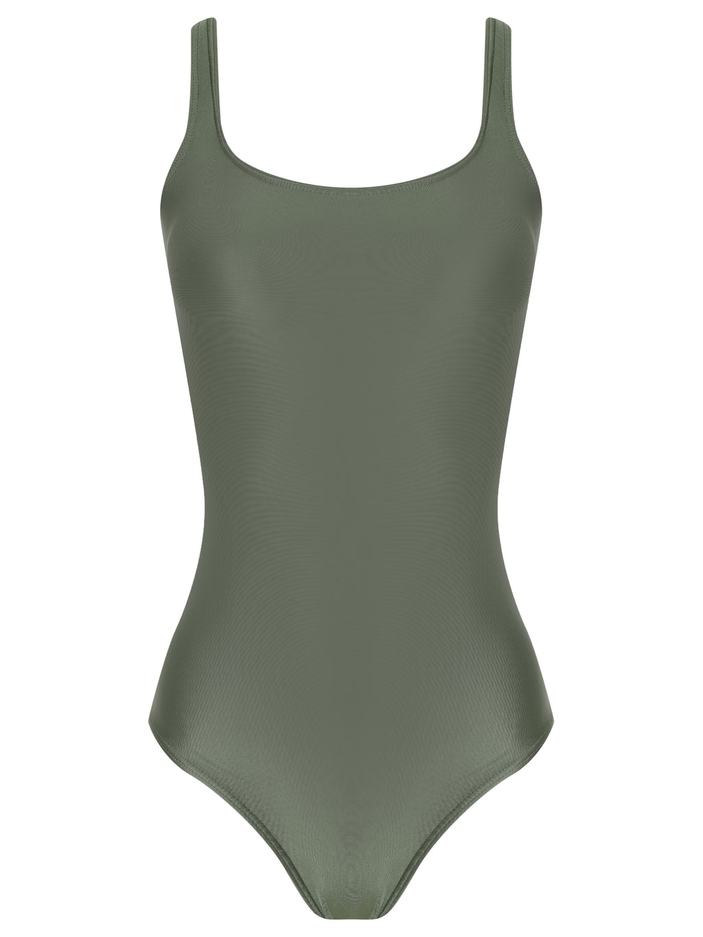 Hapuna  Green Plain Square-Neck Striped Swimsuit