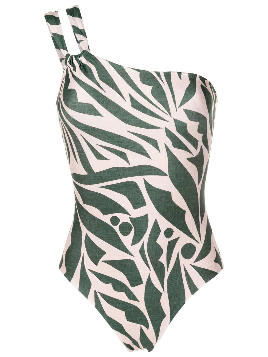 Miusha Abstracte-Print One-Shoulder Swimsuit
