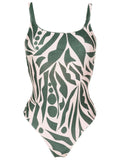 Hapuna Abstracte-Print  Square-Neck Striped  Swimsuit
