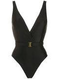 Evita Black Plain Swimsuit