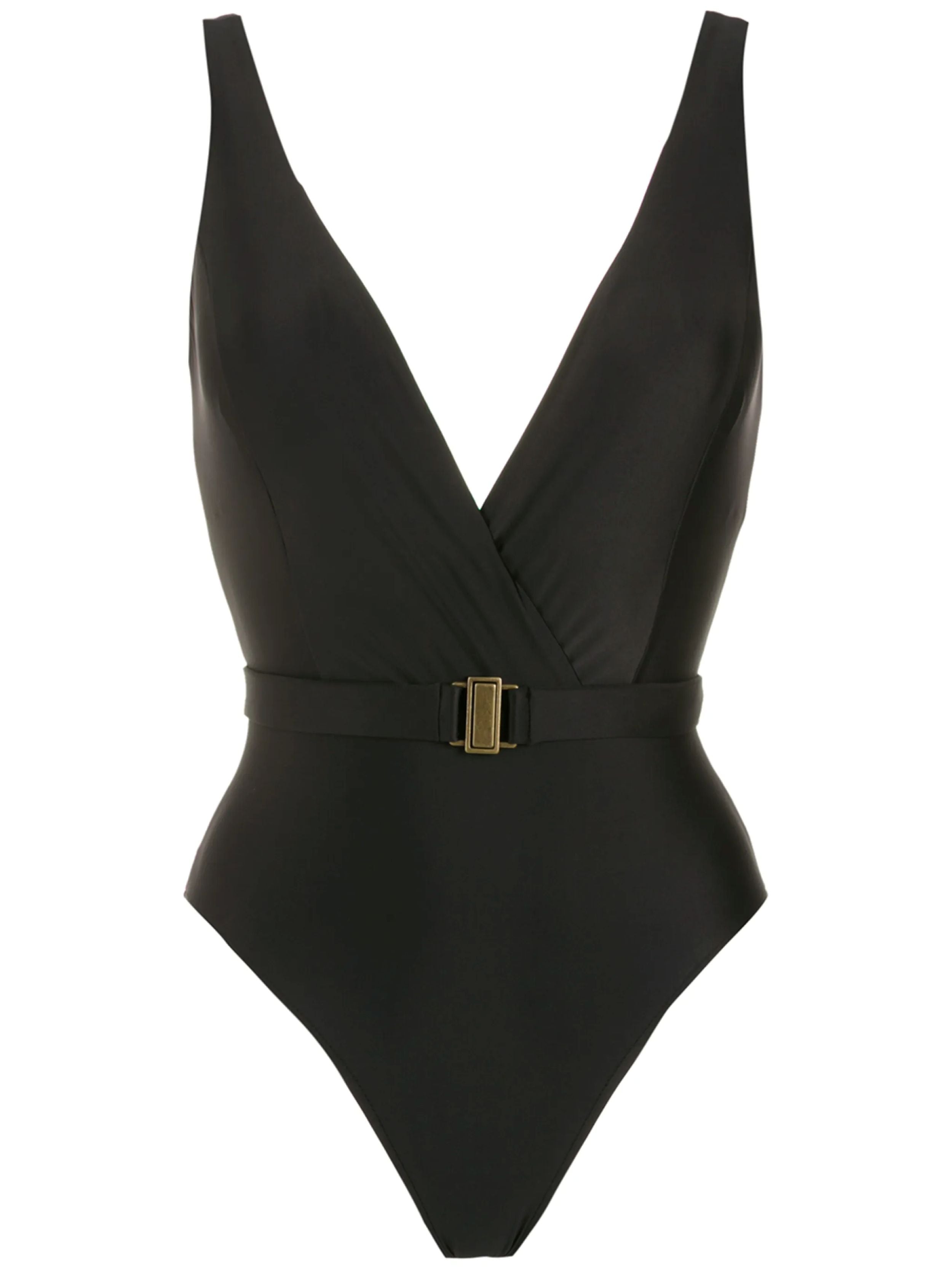Evita Black Plain Swimsuit