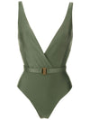 Evita Green Plain Swimsuit