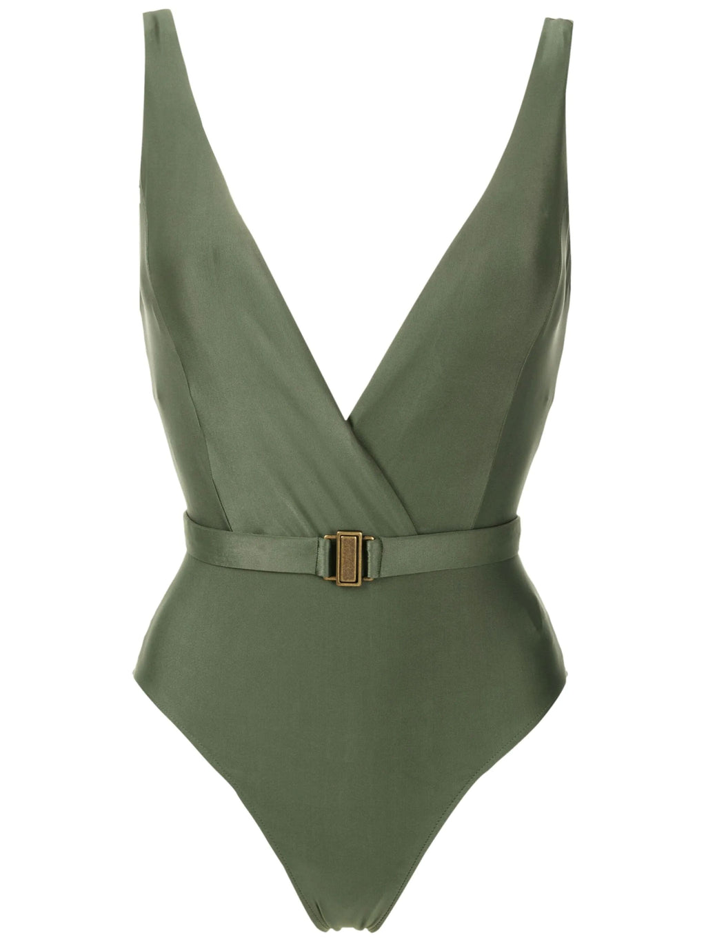 Evita Green Plain Swimsuit