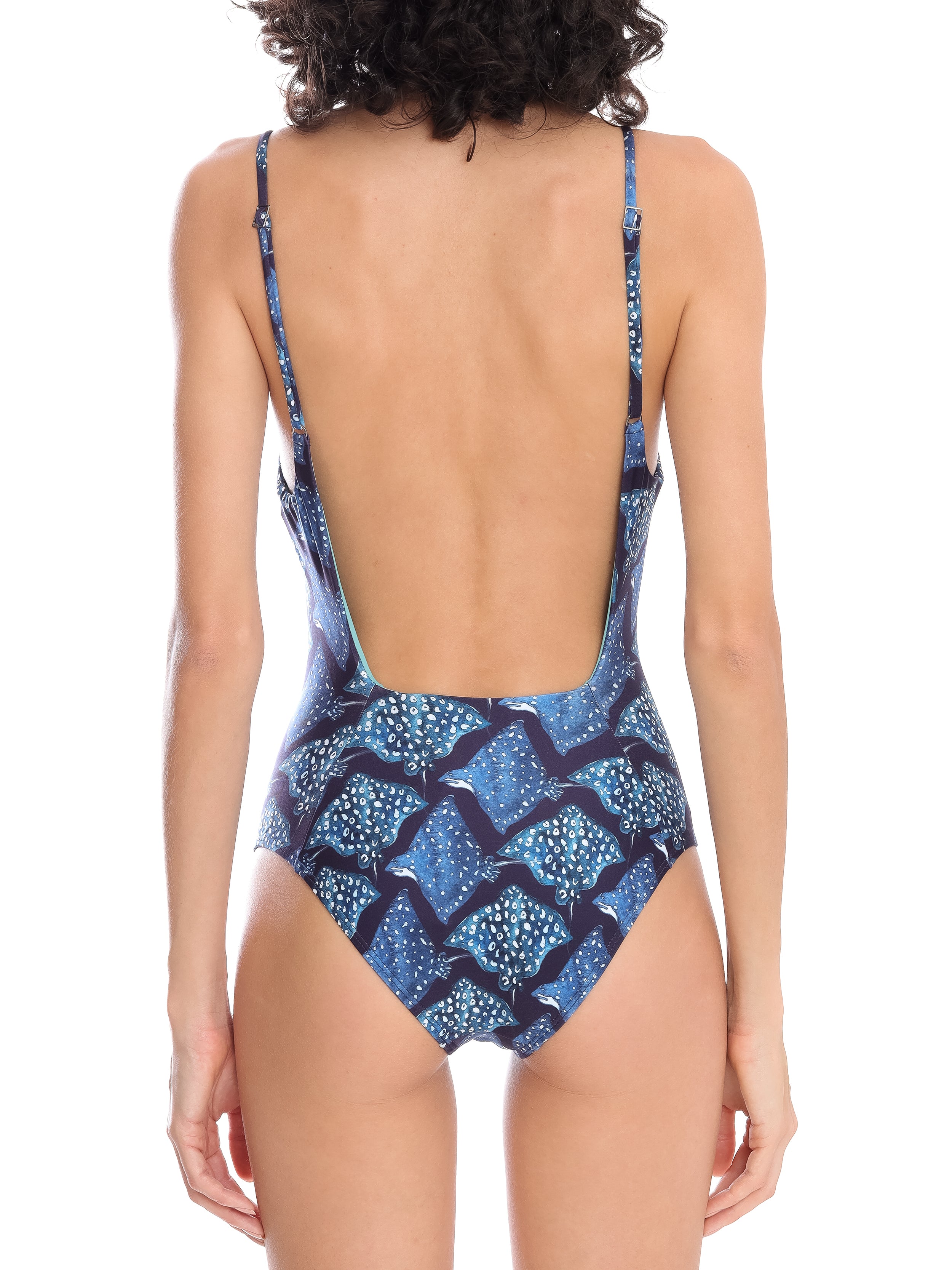 Asturias Stingray-Print and Round Neckline Swimsuit Raja