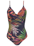 Bianca Foliage-Print Wrap-Style Swimsuit Jakarta