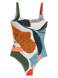 Hapuna Foliage-Print Square-Neck Swimsuit