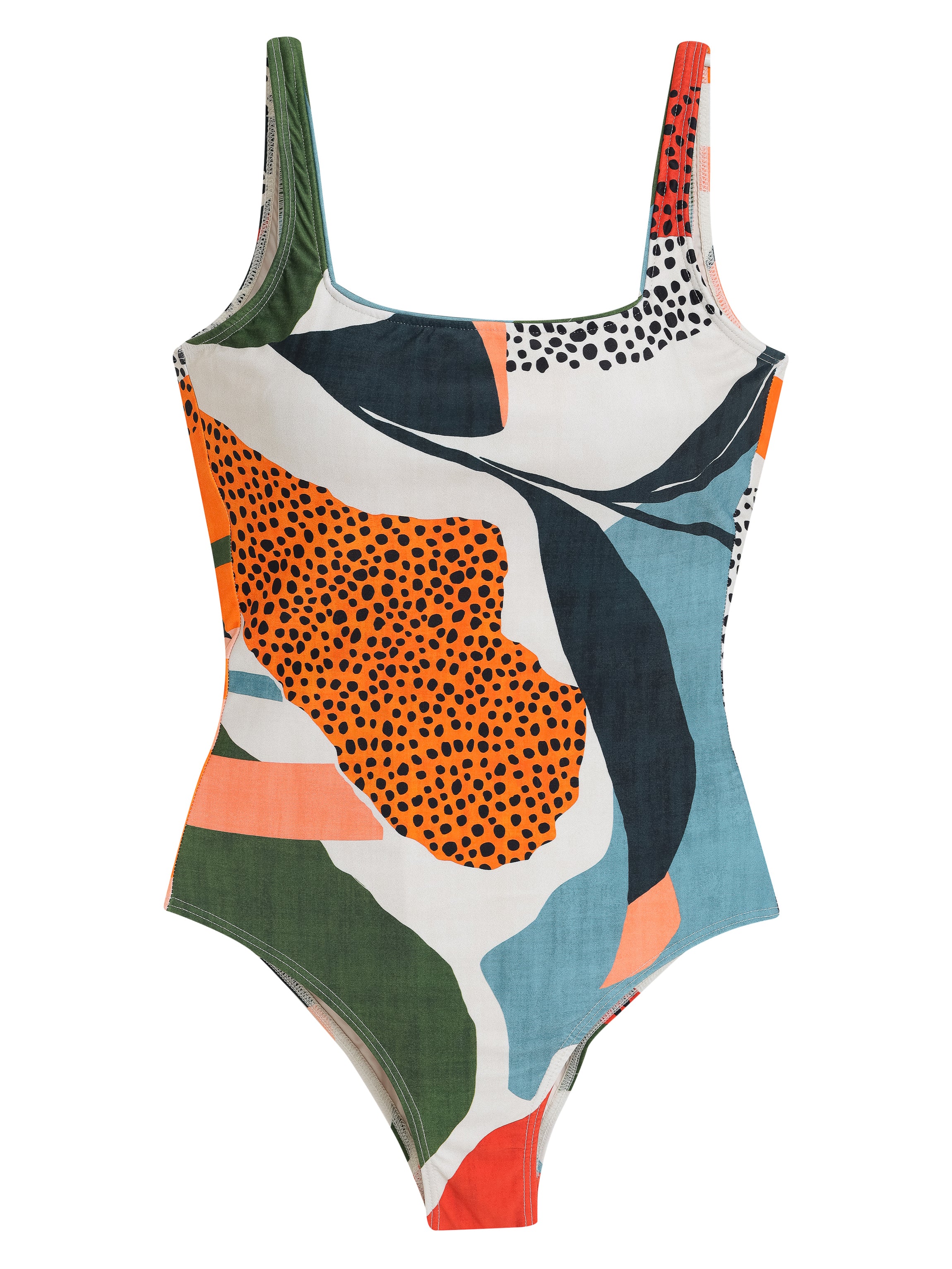 Hapuna Foliage-Print Square-Neck Swimsuit