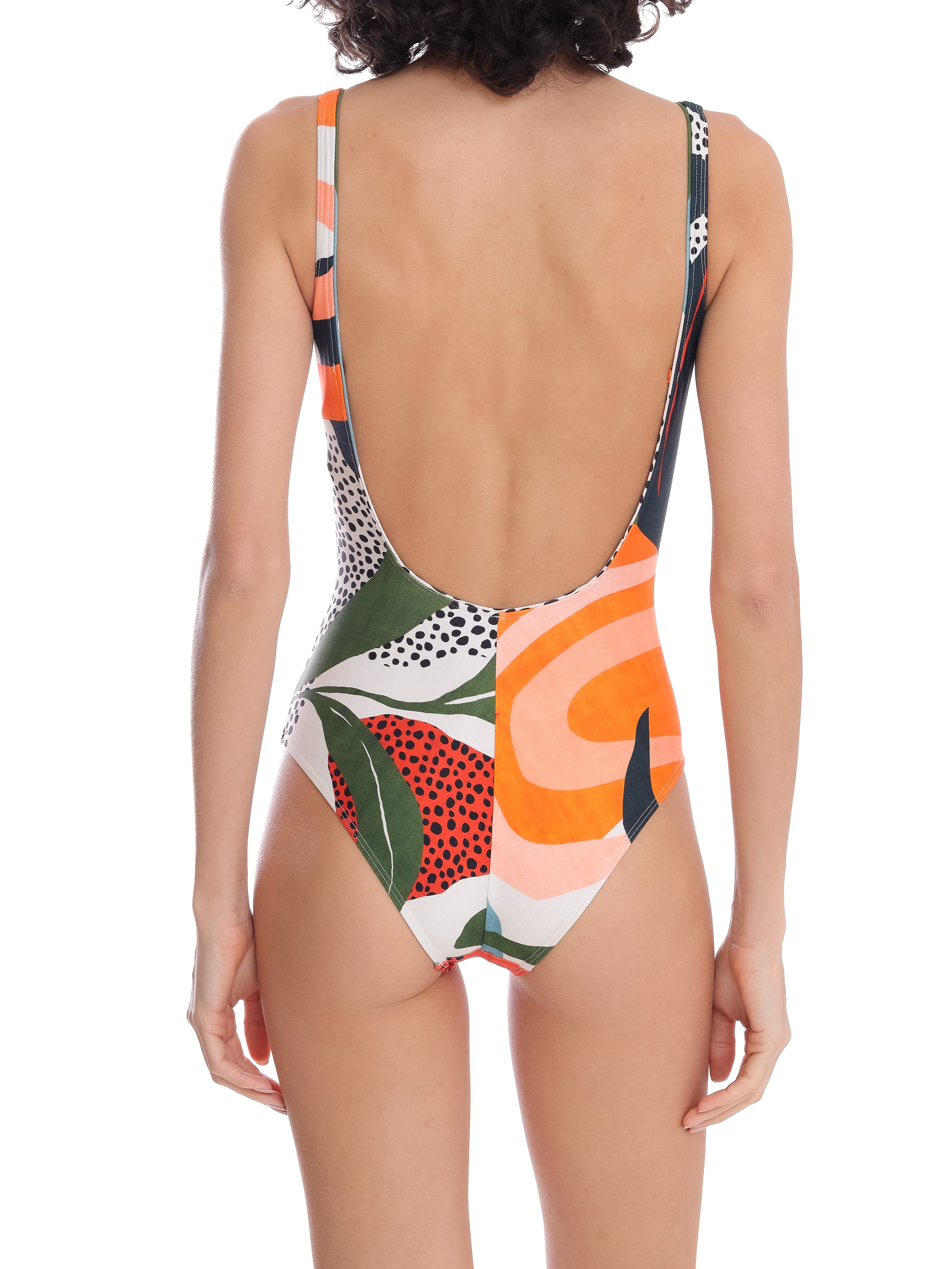 Hapuna Foliage-Print Square-Neck Swimsuit