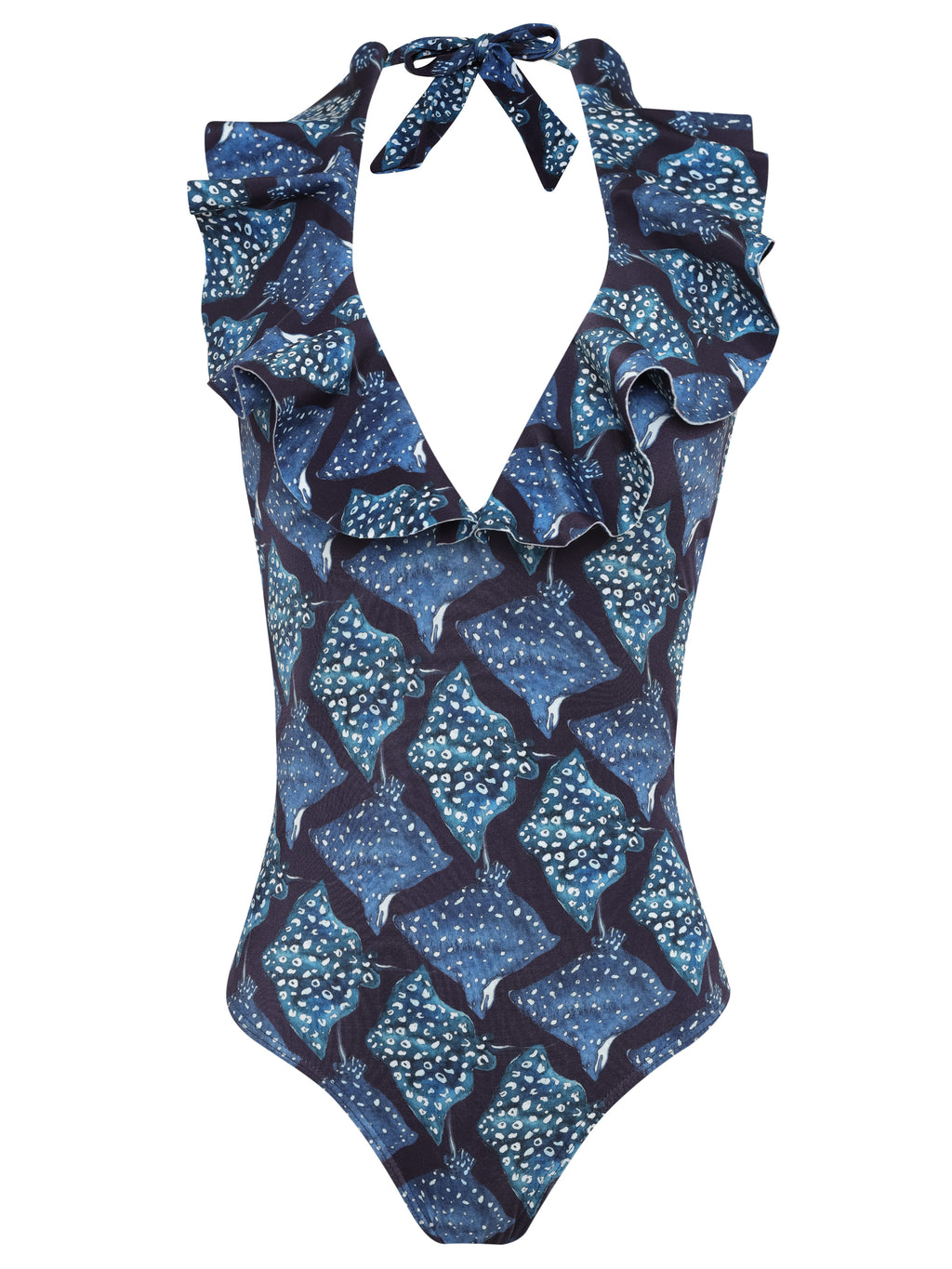 Attitude Stingrays-Print Ruffled Swimsuit Raja
