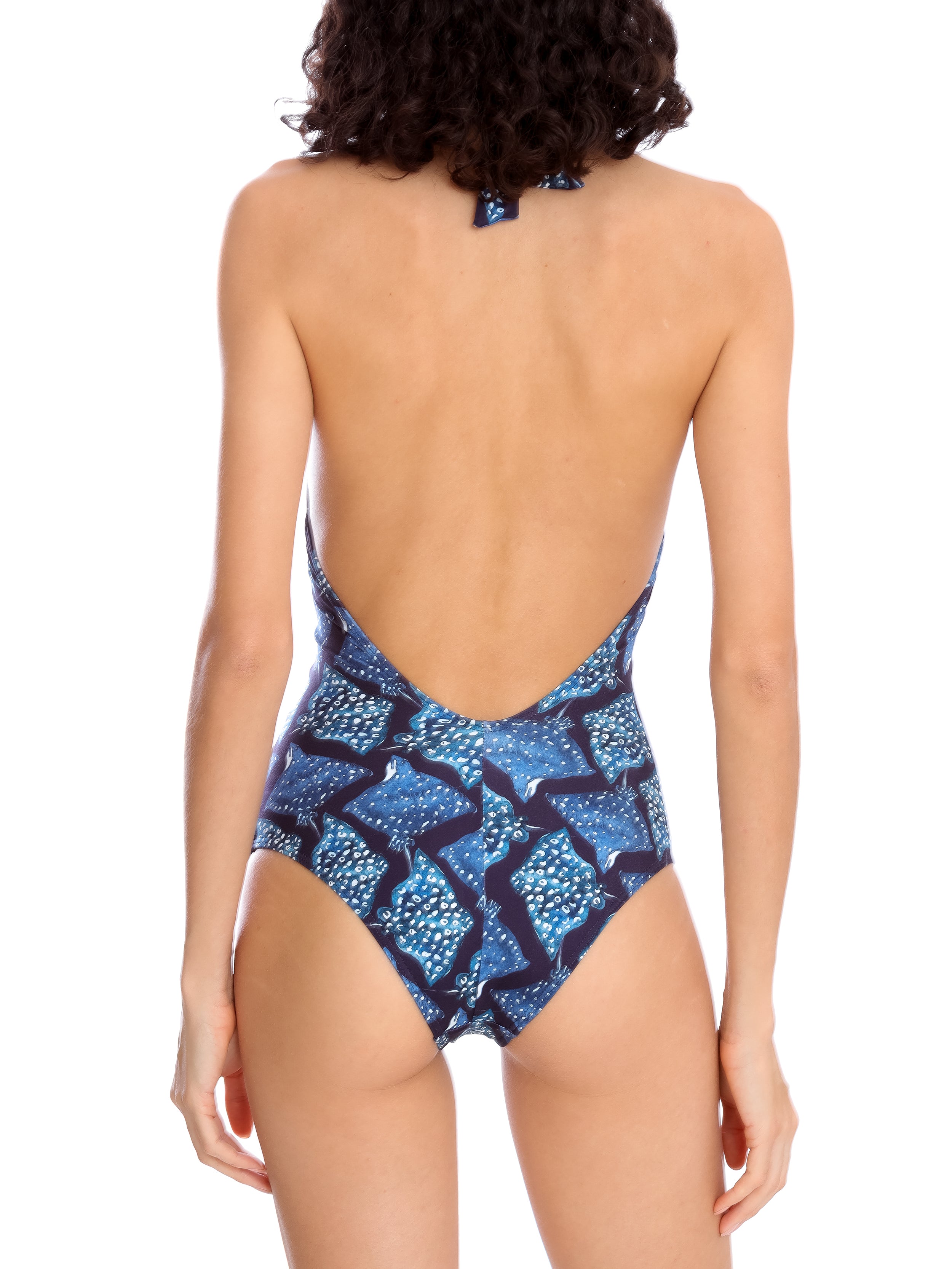 Attitude Stingrays-Print Ruffled Swimsuit Raja