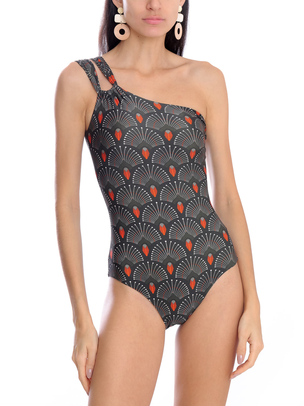 Miusha -Print One-Shoulder Swimsuit