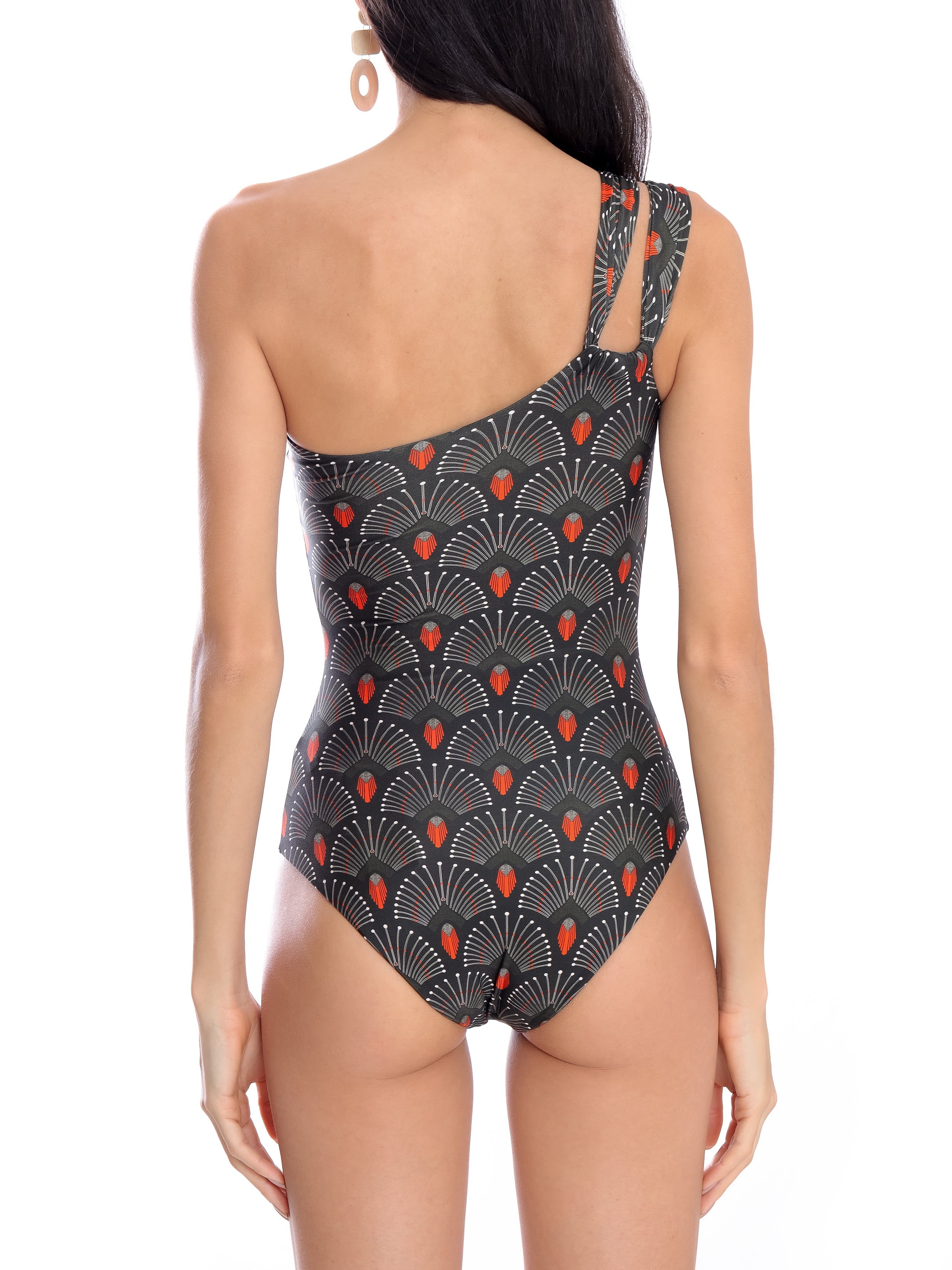 Miusha -Print One-Shoulder Swimsuit