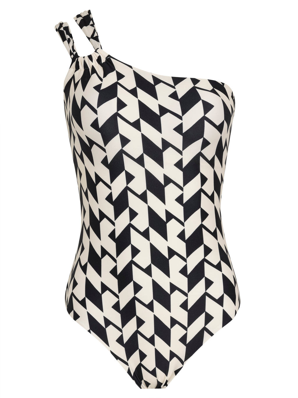 Miusha Geometric-Print  One-Shoulder Swimsuit
