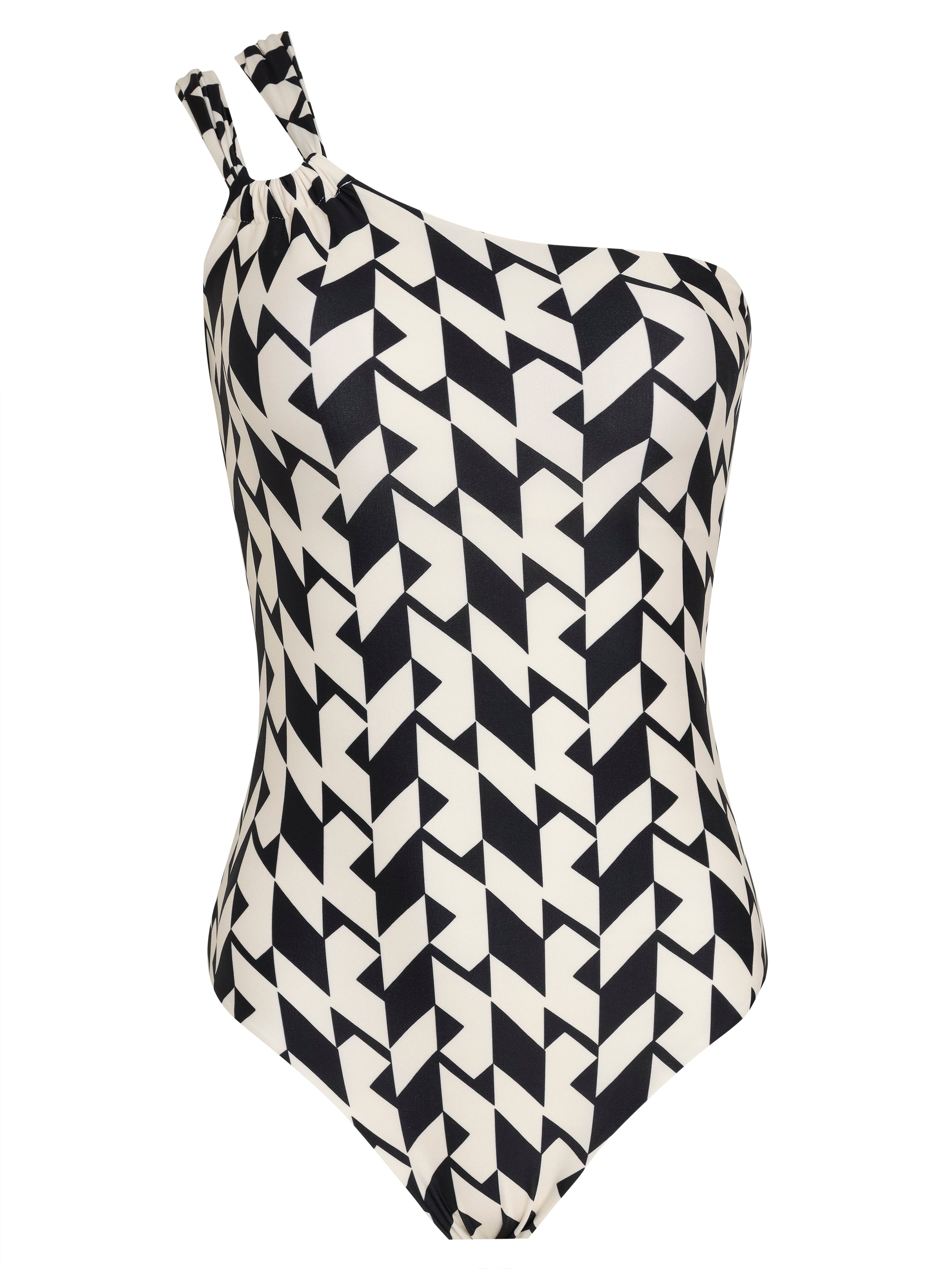 Miusha Geometric-Print  One-Shoulder Swimsuit
