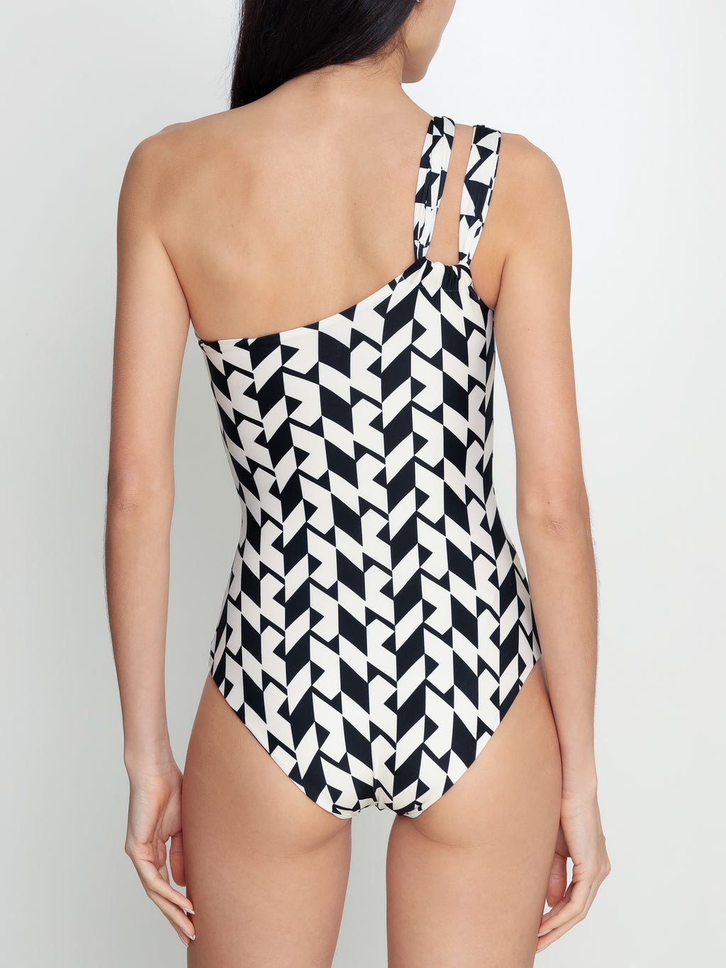 Miusha Geometric-Print  One-Shoulder Swimsuit