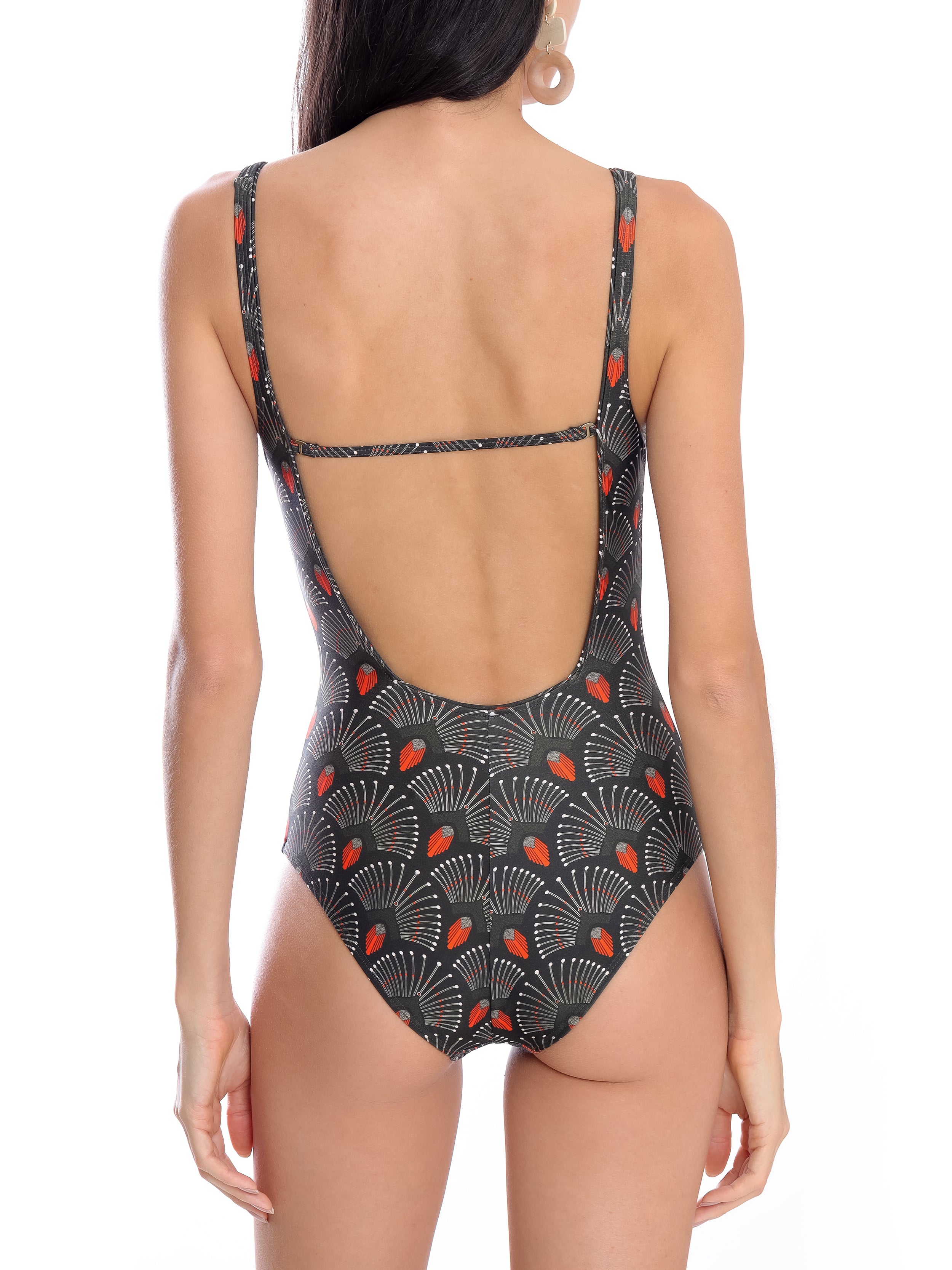 Hapuna -Print Square-Neck Swimsuit