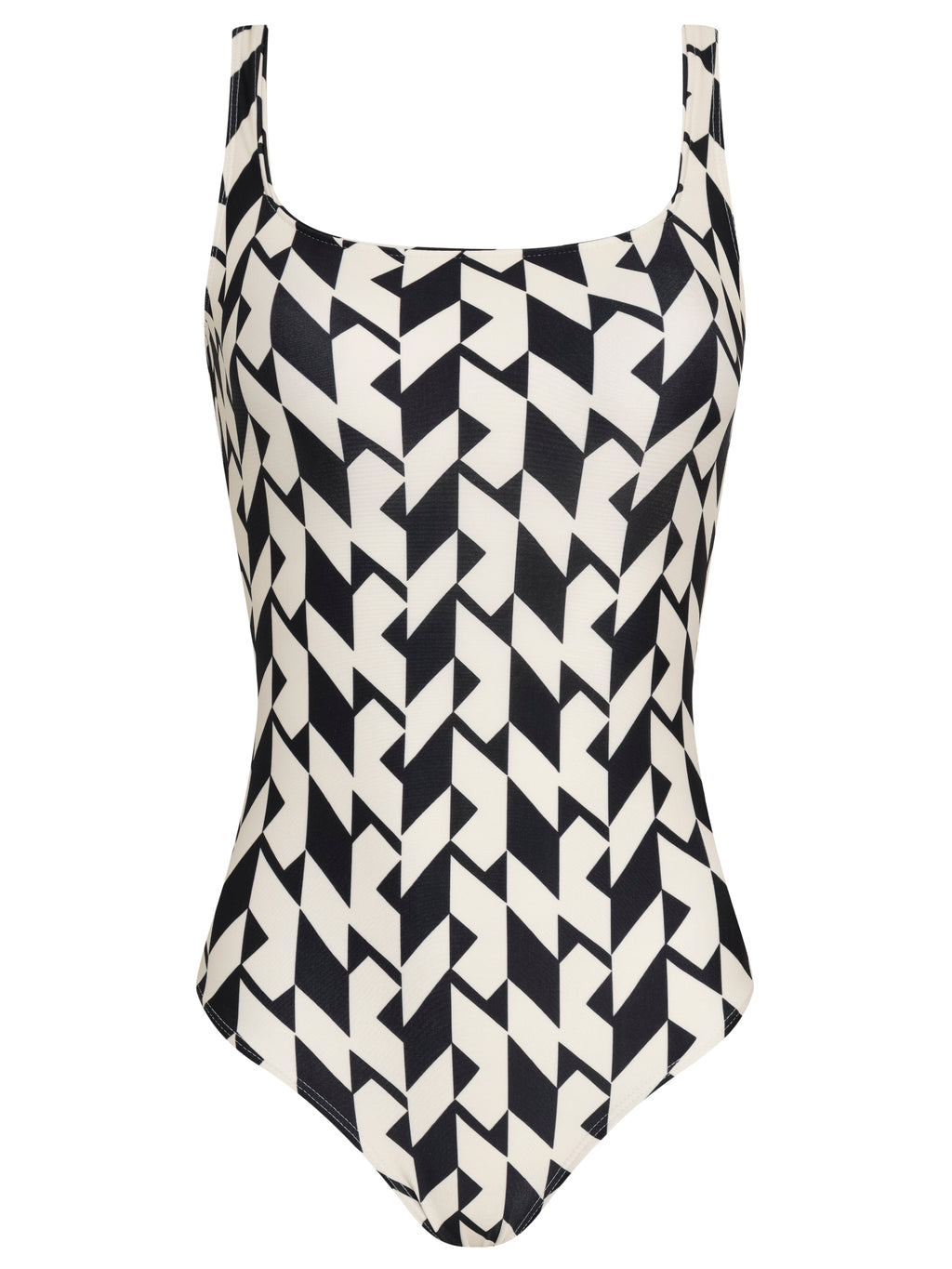 Hapuna Geometric-Print Square-Neck Striped Swimsuit