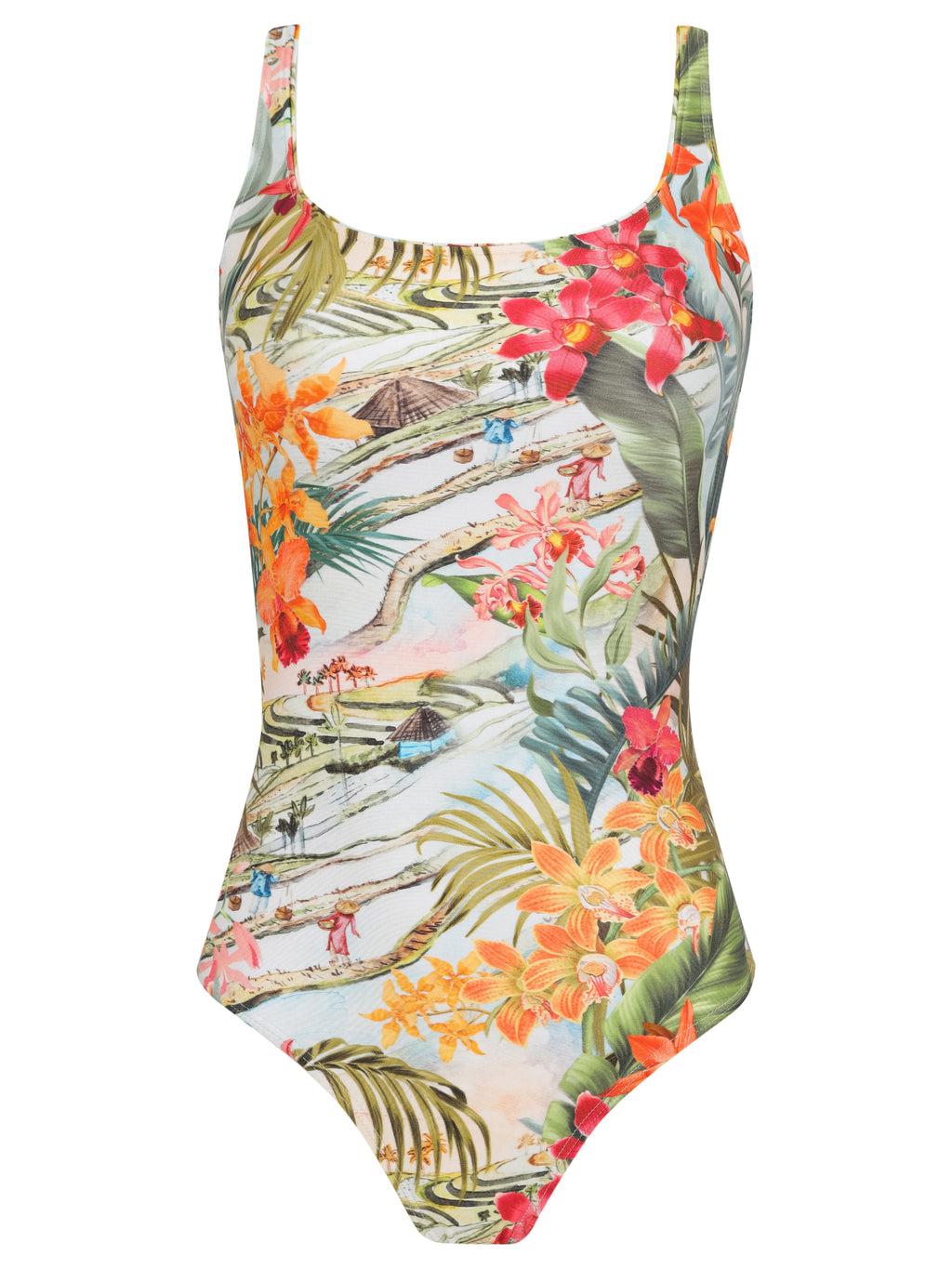 Hapuna -Print Square-Neck Swimsuit