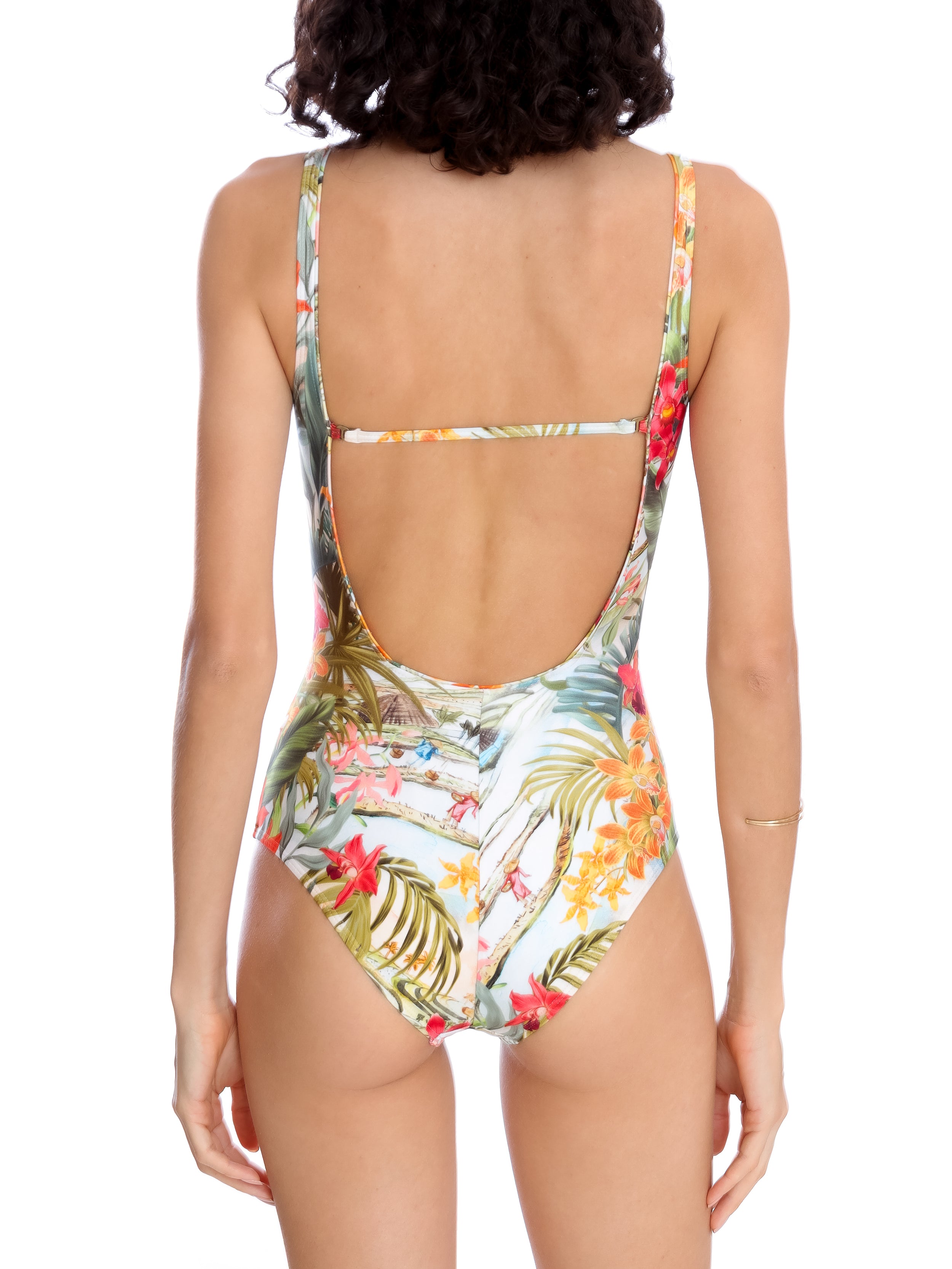 Hapuna -Print Square-Neck Swimsuit