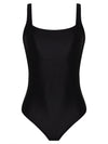 Hapuna Black Plain Square-Neck Swimsuit