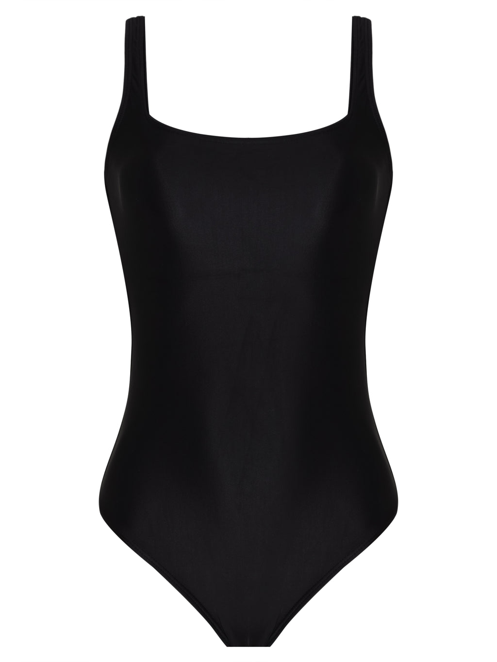Hapuna Black Plain Square-Neck  Striped Swimsuit