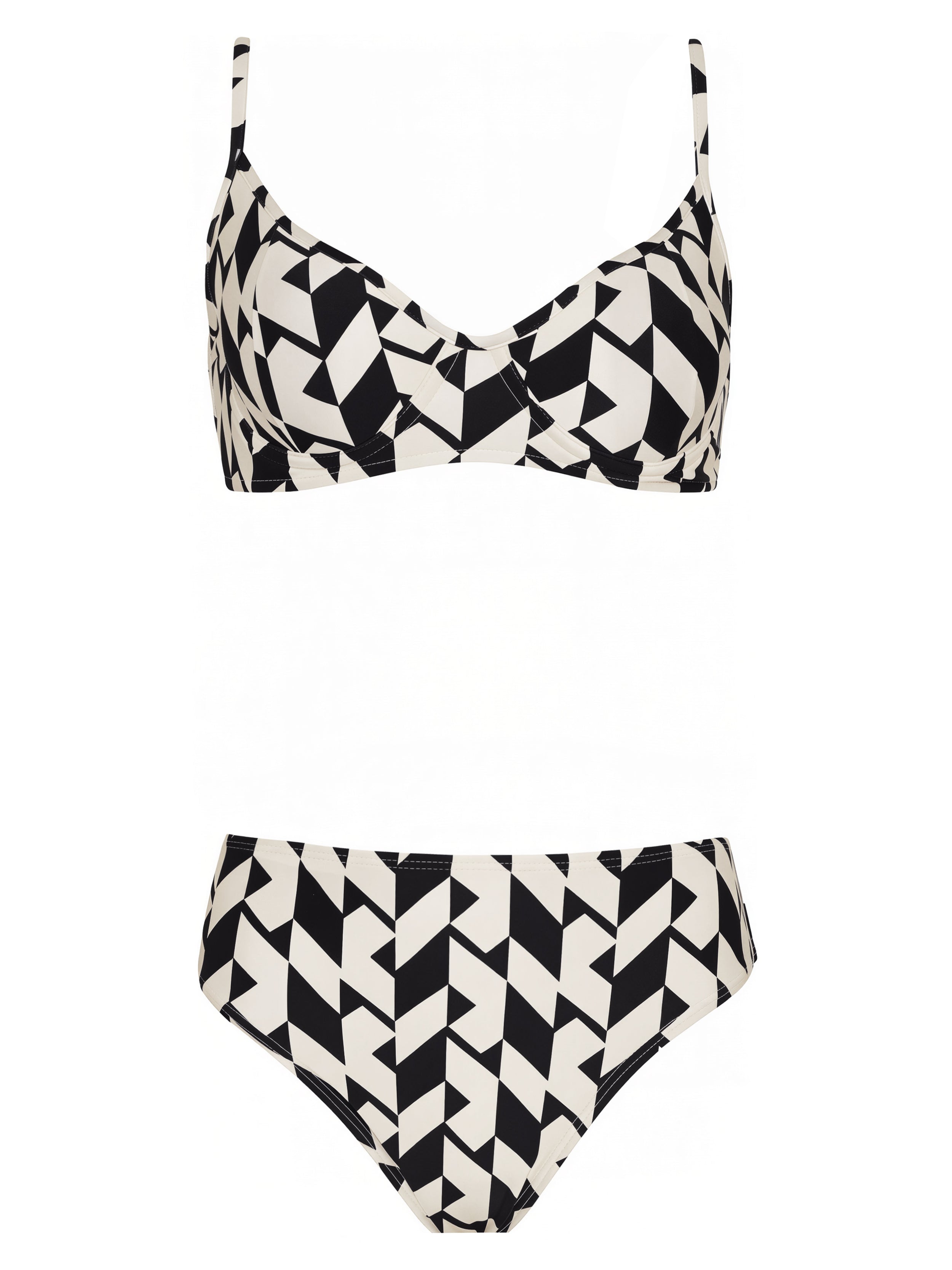 Lilica Geometric-Print Twist-Front Bikini Zaya