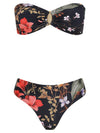 Fiorella Floral-Print Bikini Set Strapless Orvalho