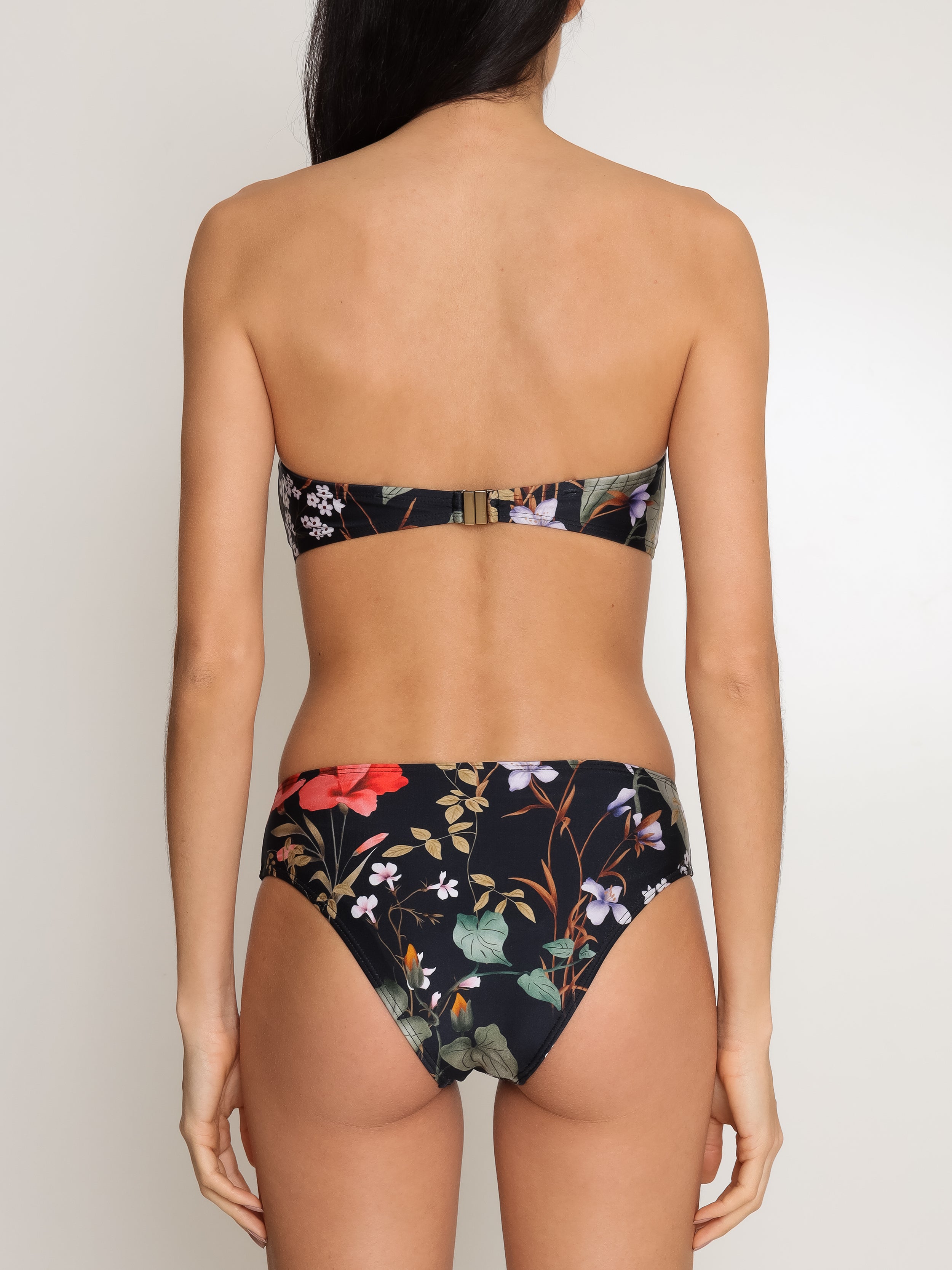 Fiorella Floral-Print Bikini Set Strapless Orvalho