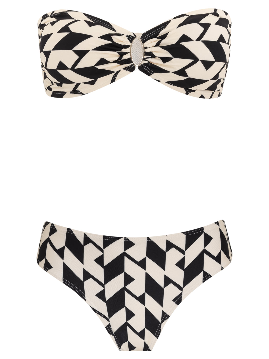Fiorella Geometric-Print Bikini Set Strapless Zaya