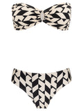Fiorella Geometric-Print Bikini Set Strapless Zaya