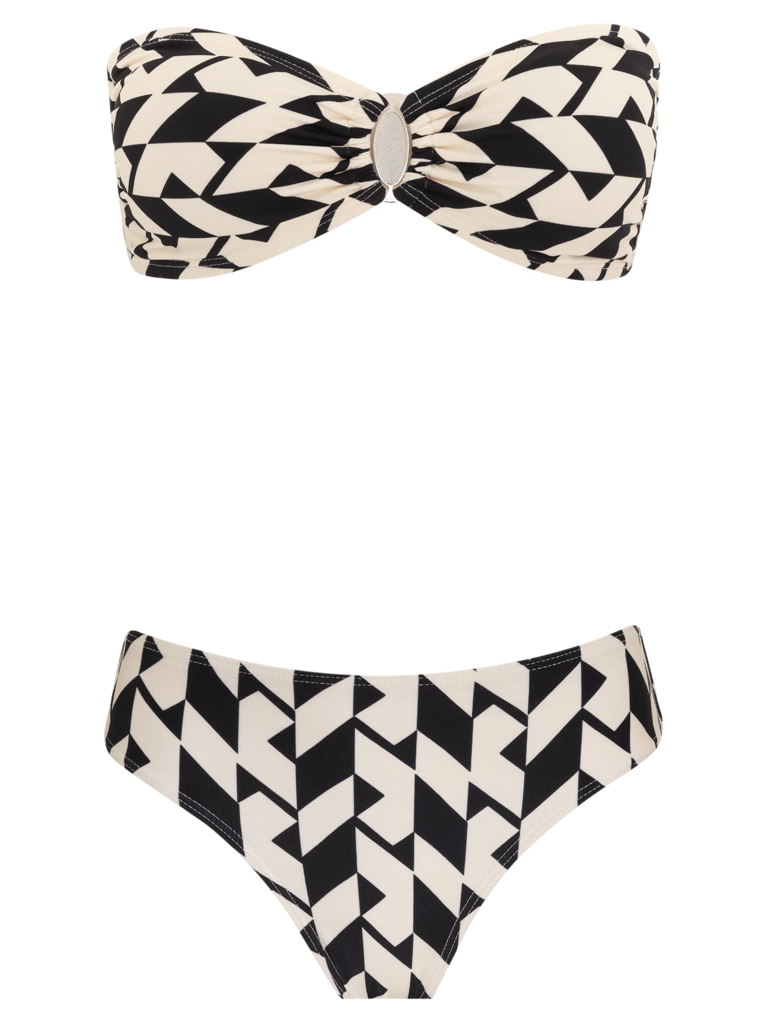 Fiorella Geometric-Print Bikini Set Strapless Zaya