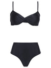 Veronica Black Plain Twisted Bikini Set