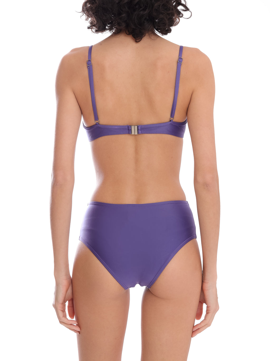 Veronica Purple Plain Twisted Bikini Set