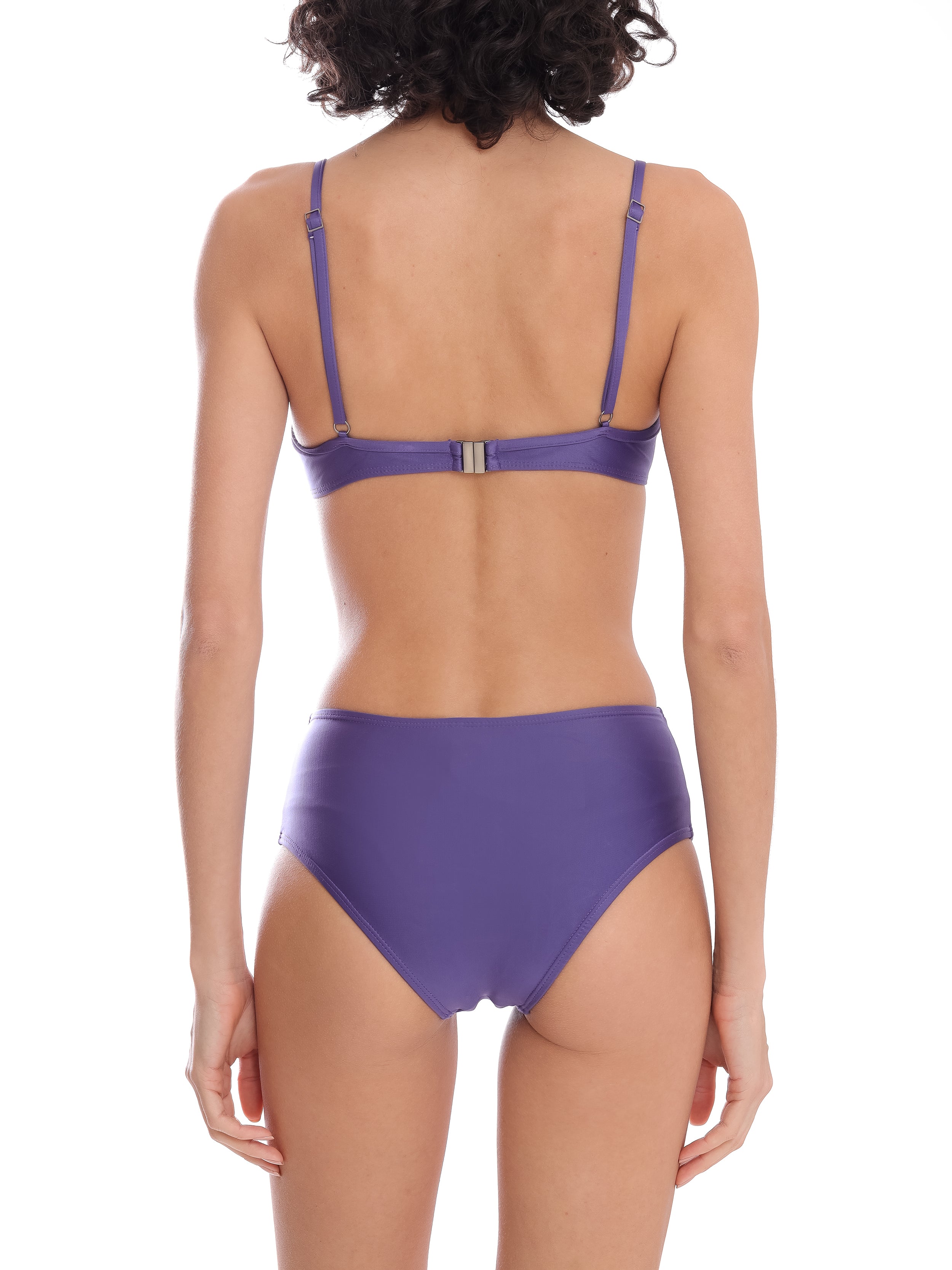 Veronica Purple Plain Twisted Bikini Set