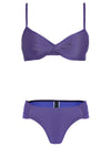 Vitoria Purple Plain Twist-Front Bikini Set