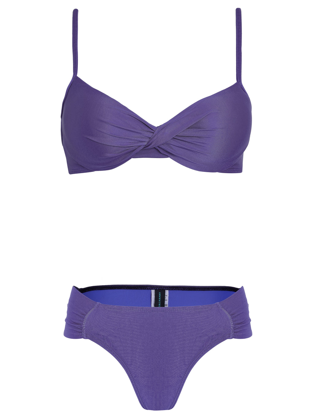 Vitoria Purple Plain Twist-Front Bikini Set