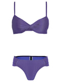 Vitoria Purple Plain Twist-Front Bikini Set