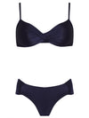Vitoria Blue Plain Twist-Front Bikini Set