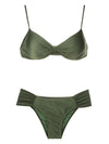 Vitoria Green Plain Twist-Front Bikini