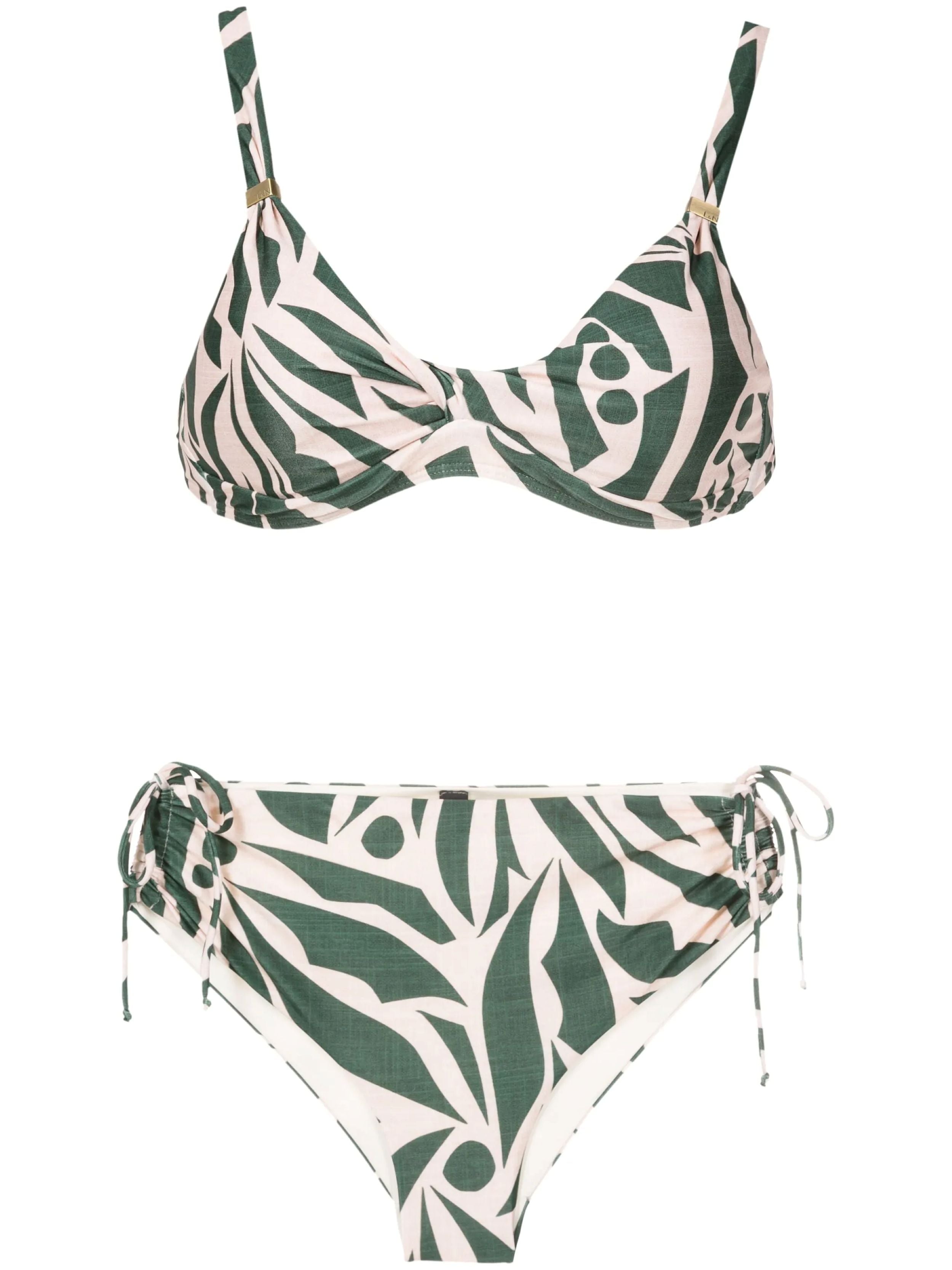 Marcela Abstracte-Print Ruched-Detail Bikini Set Maori