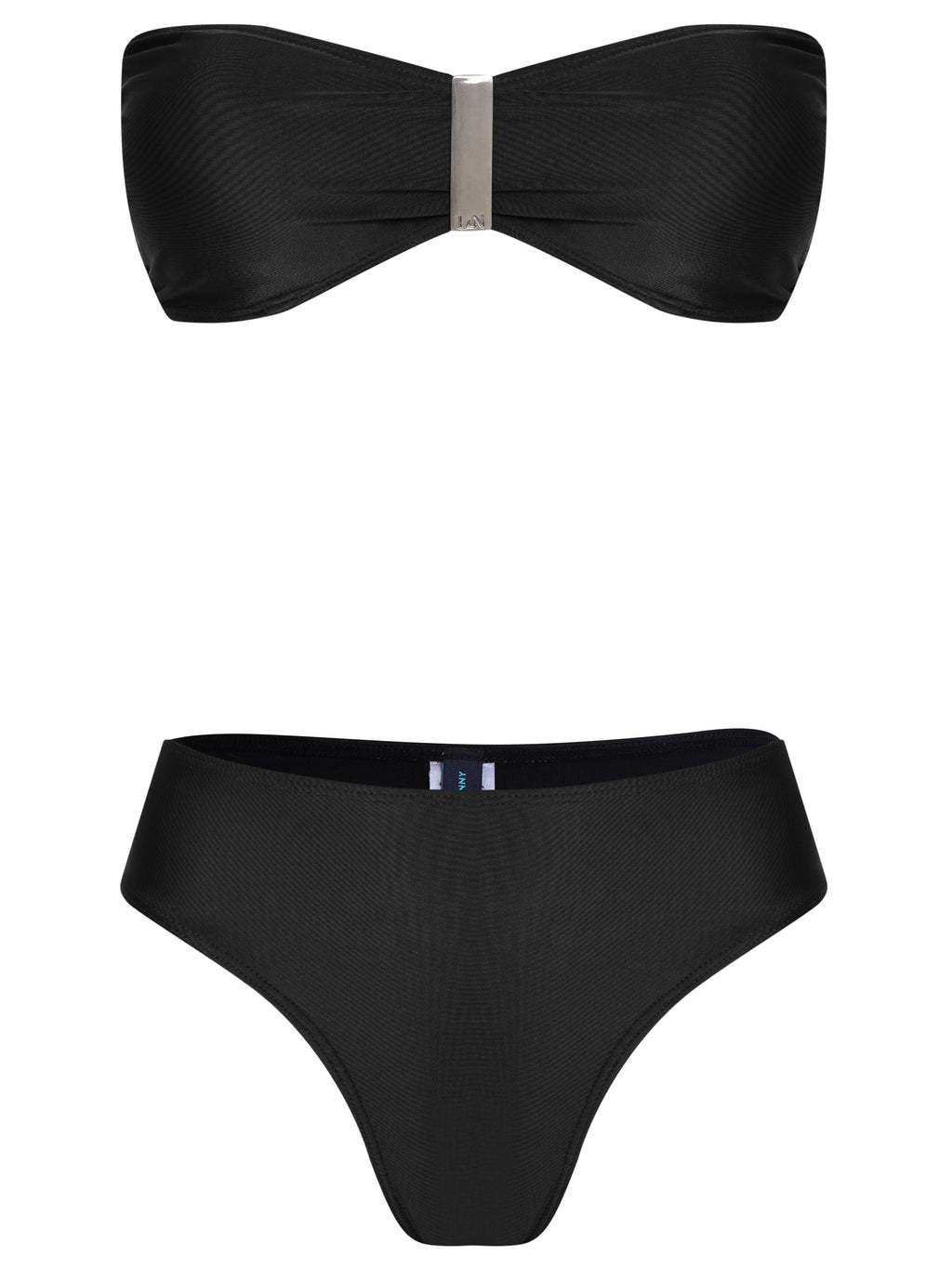 Ester Black Plain Bikini Set Strapless