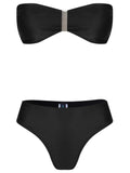 Ester Black Plain Bikini Set Strapless