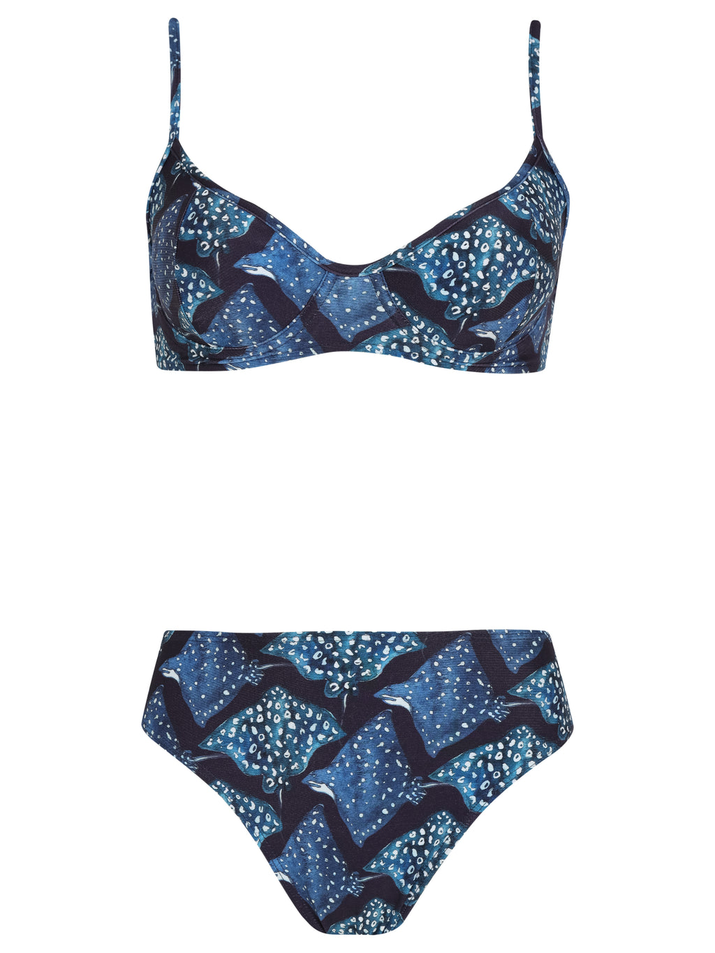 Lilica Stingrays-Print Twist-Front Bikini Raja