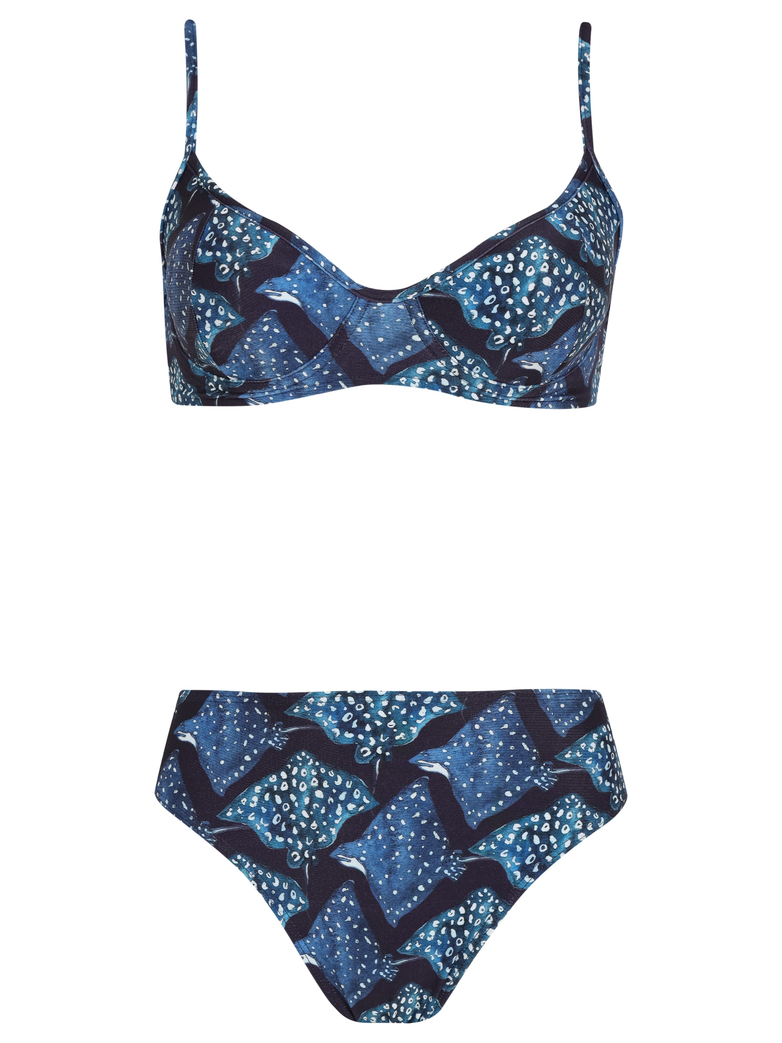 Lilica Stingrays-Print Twist-Front Bikini Raja