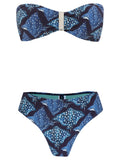 Ester  Stingrays-Print Bikini Set Strapless