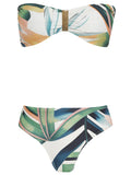 Ester Foliage-Print Bikini Set Strapless