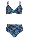 Marianne Stingrays-Print Ruched-Detail Bikini Set